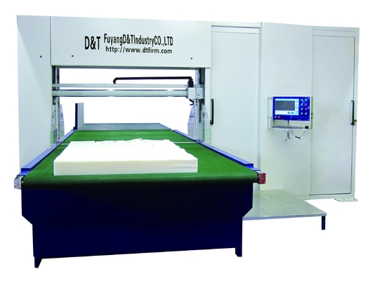 40m/Min 거품 똑바로 선 CNC 듀얼 블레이드 스펀지 절단기는 3D 형태를 줄였습니다